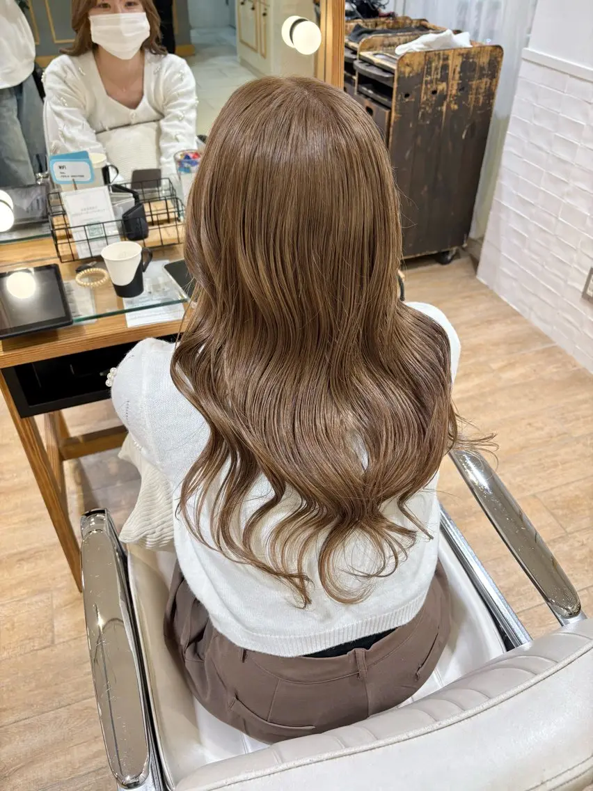 セミロング カラー ヘアアレンジ ヘアカラー トリートメント ハイトーンピンク🍑 ブリーチ🍑RINAのヘアスタイル
