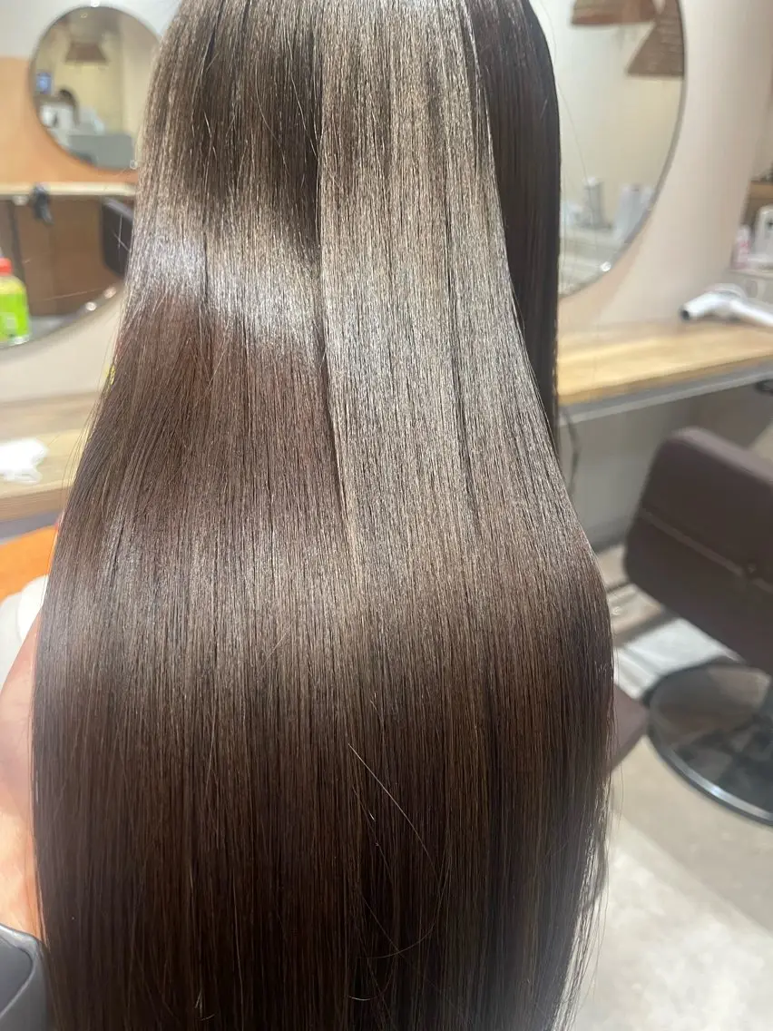 ロング ボブ ハイライト 髪質改善 レイヤーカット 髪質改善×艶髪　斉藤 勝のヘアスタイル