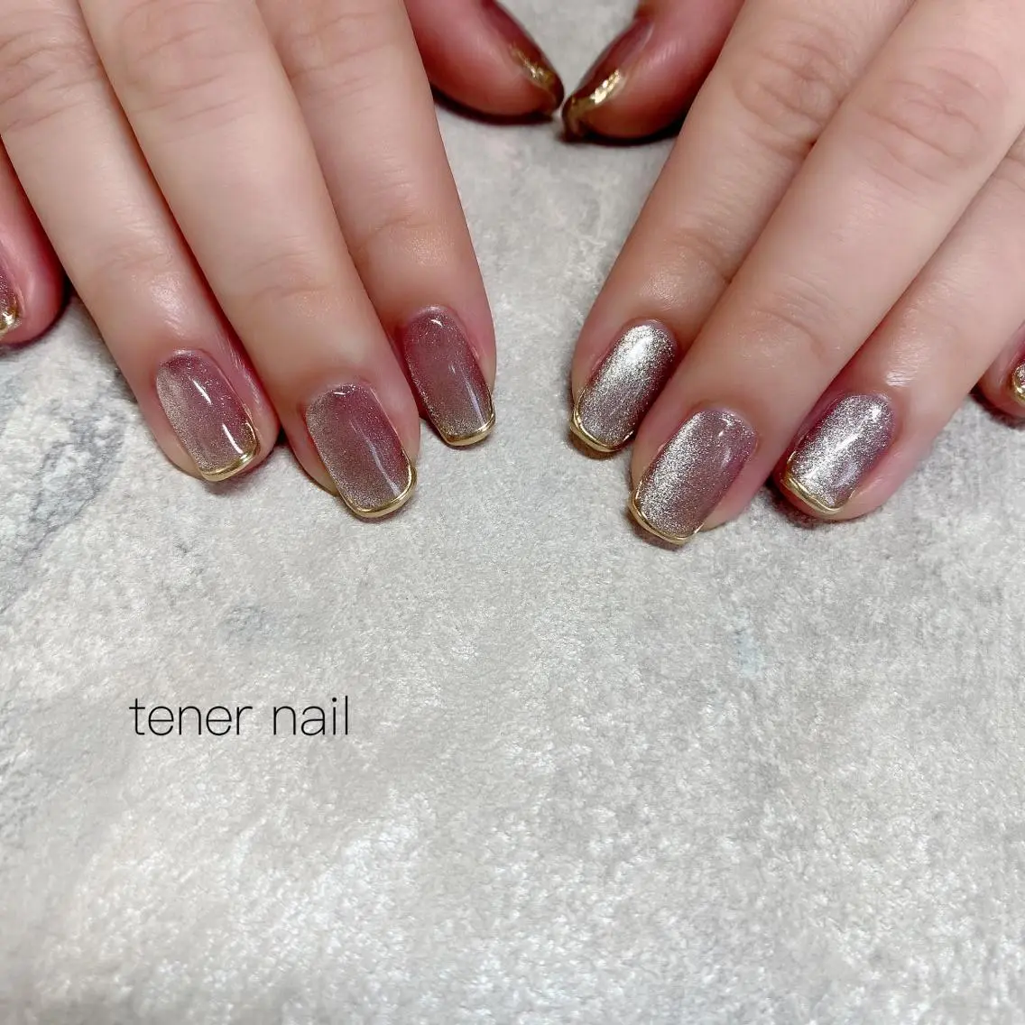 ネイル フレンチネイル マグネットネイル ミラーネイル テネルネイル tener nailのネイルデザイン