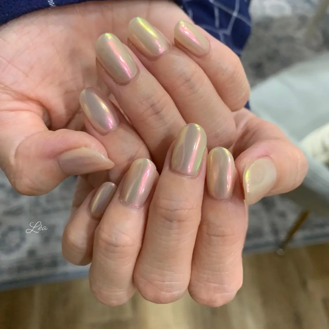 ネイル ジェルネイル ミラーネイル パラジェル Léa nailのネイルデザイン