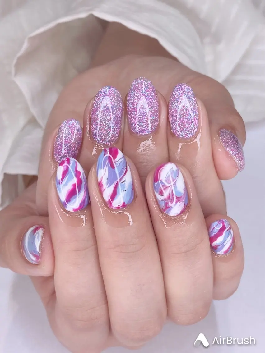 ネイル アニマル柄 アートネイル オーロラネイル 桜ネイル クリアネイル Nail Salon ertiのネイルデザイン