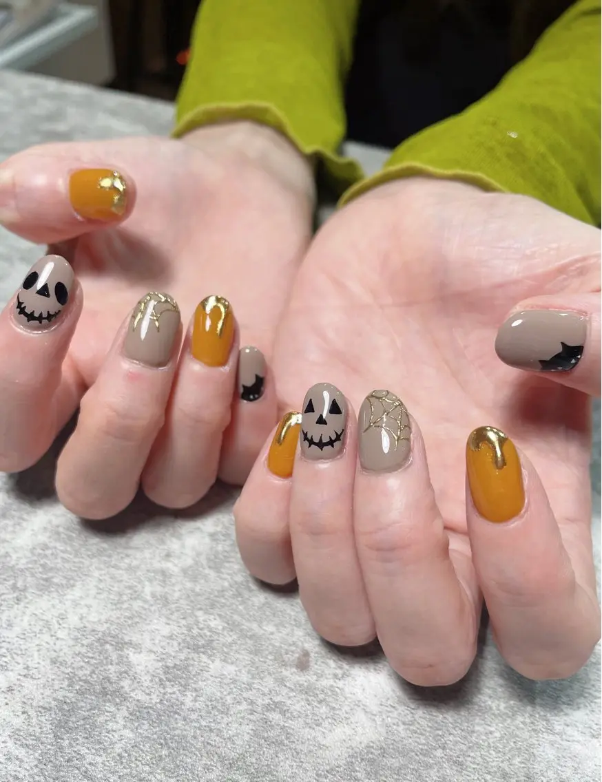 ネイル ハロウィン ハンドネイル ma riのマツエク・マツパデザイン