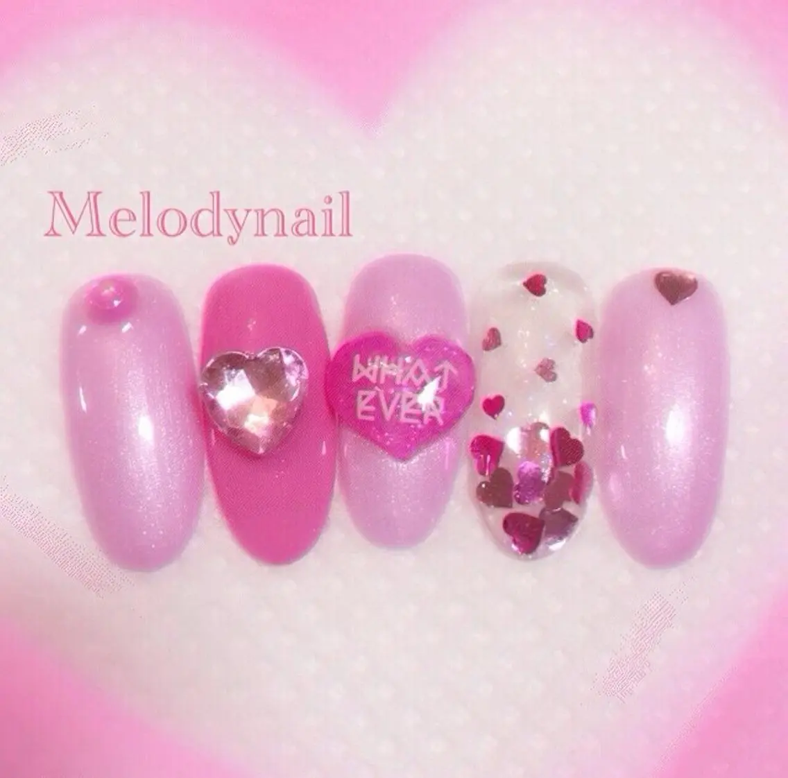 ネイル ハート スカルプネイル Melody nailのネイルデザイン