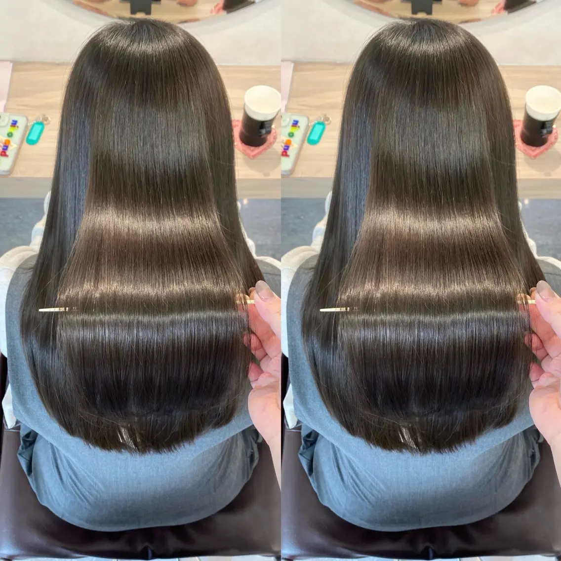 ロング カラー 髪質改善 トリートメント ヘアカラー トリートメント 髪質改善🫧ベージュ 椙山 響のヘアスタイル