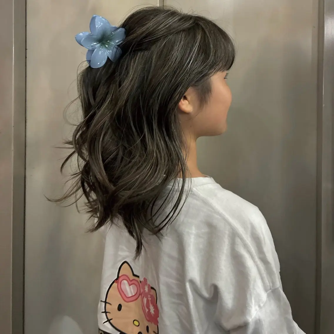 セミロング カラー キッズ ハイライトカラー ハイライト ヘアカラー エルベスアクト志木店 SHIINAのヘアスタイル