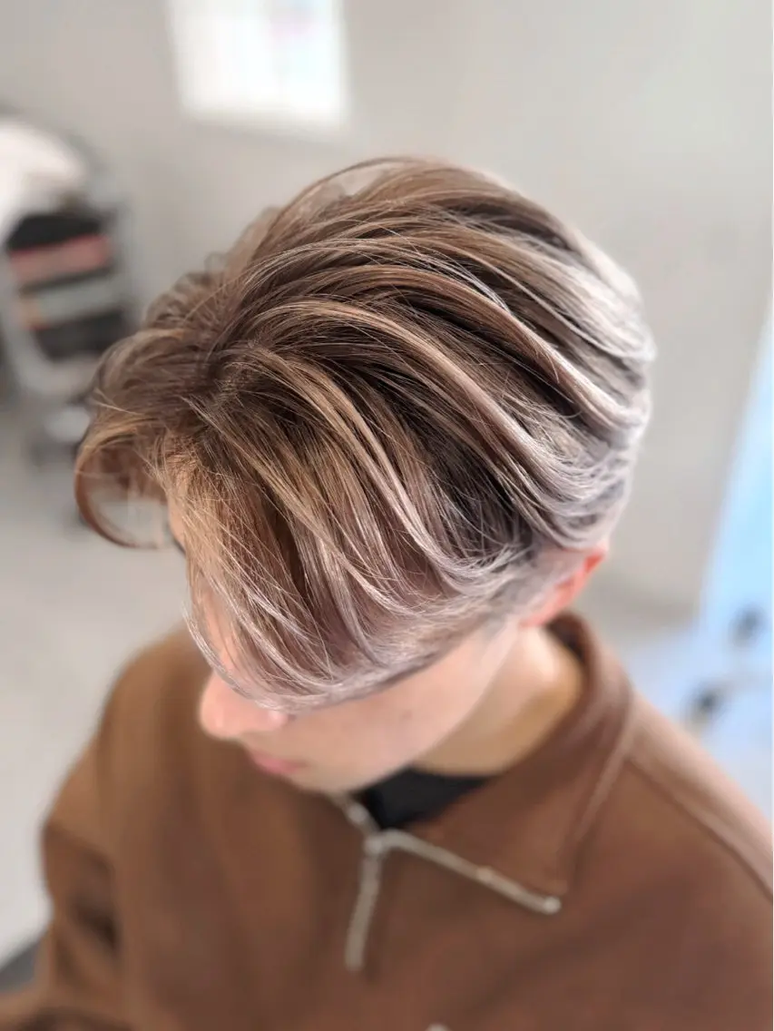 ミディアム カラー パーマ ヘアアレンジ メンズ Re.Rize加古川 メンズカラー特化のヘアスタイル
