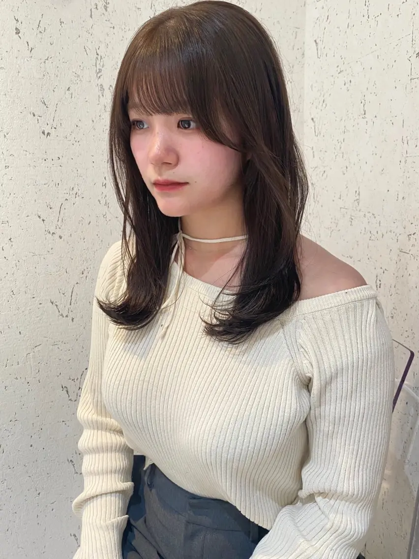 セミロング カラー ブリーチ ブリーチなしカラー カット ヘアカラー トリートメント mai / linoah˚✧のヘアスタイル