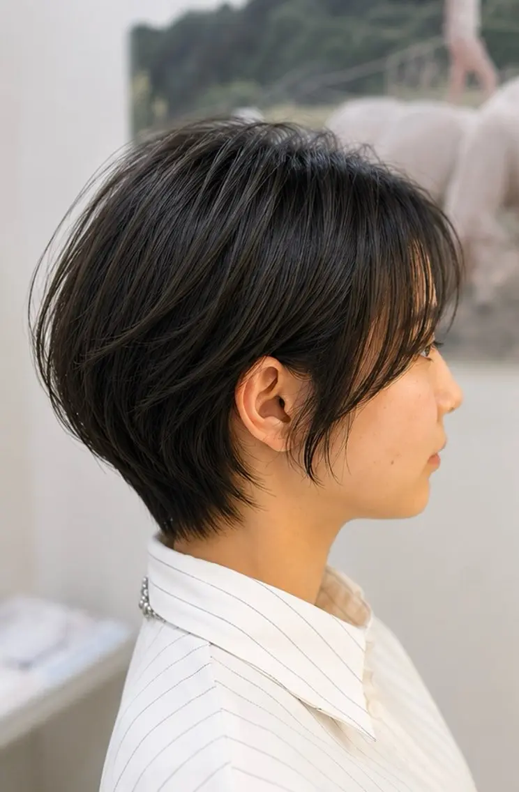 首元すっきり小顔ショート🤍360°どこから見ても綺麗なシルエットの写真