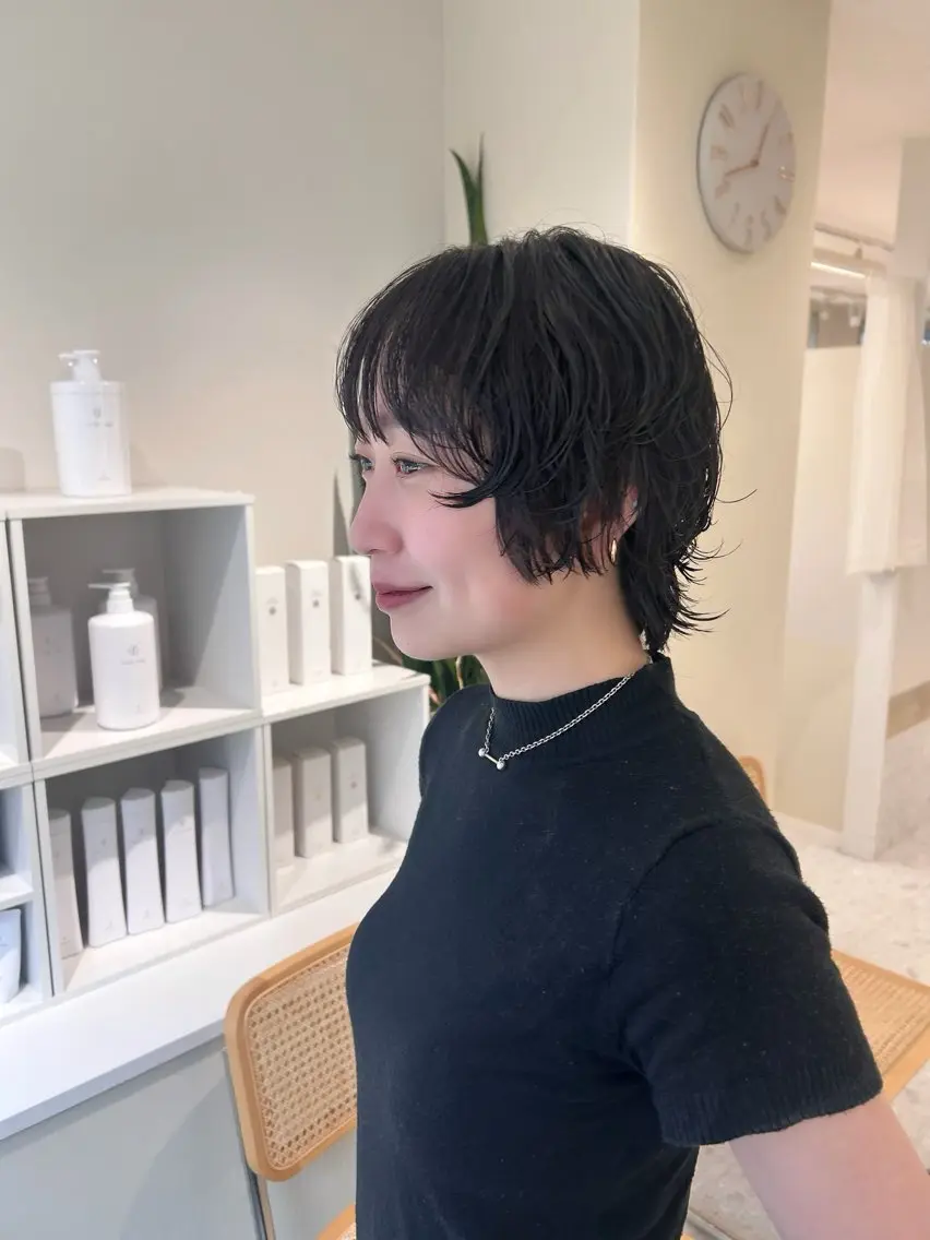 ショート パーマ カット パーマ トリートメント 🩰ニシムラヒカリ 半個室salon♡*のヘアスタイル
