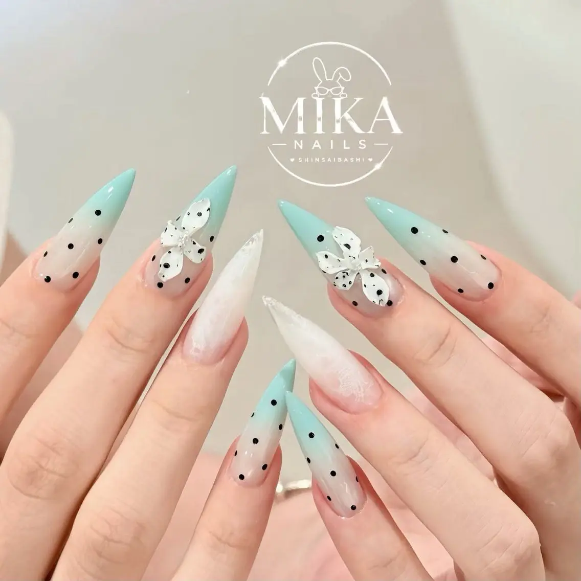 ネイル ロングネイル マグネットネイル ワンホンネイル ハンドネイル Luna Mikaのネイルデザイン