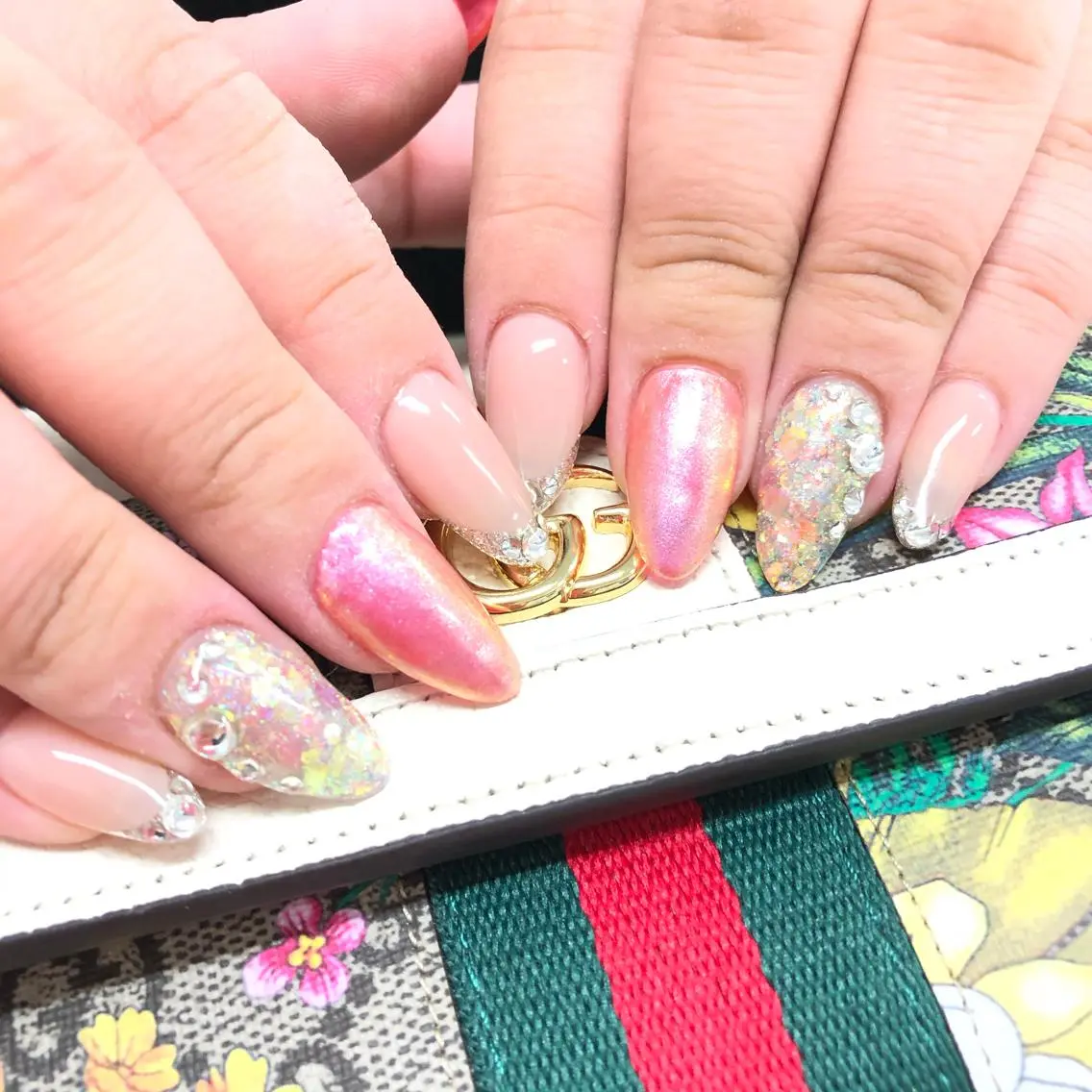 【スカルプ】長さ出し+ジェルアートコース¥18000の写真