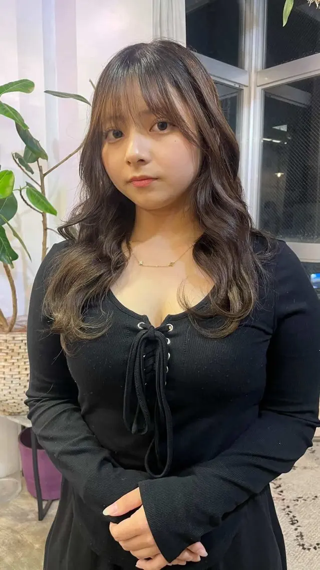 ミディアム カラー ヘアカラー トリートメント kou/ハイトーン /艶カラー/韓国ヘアのヘアスタイル