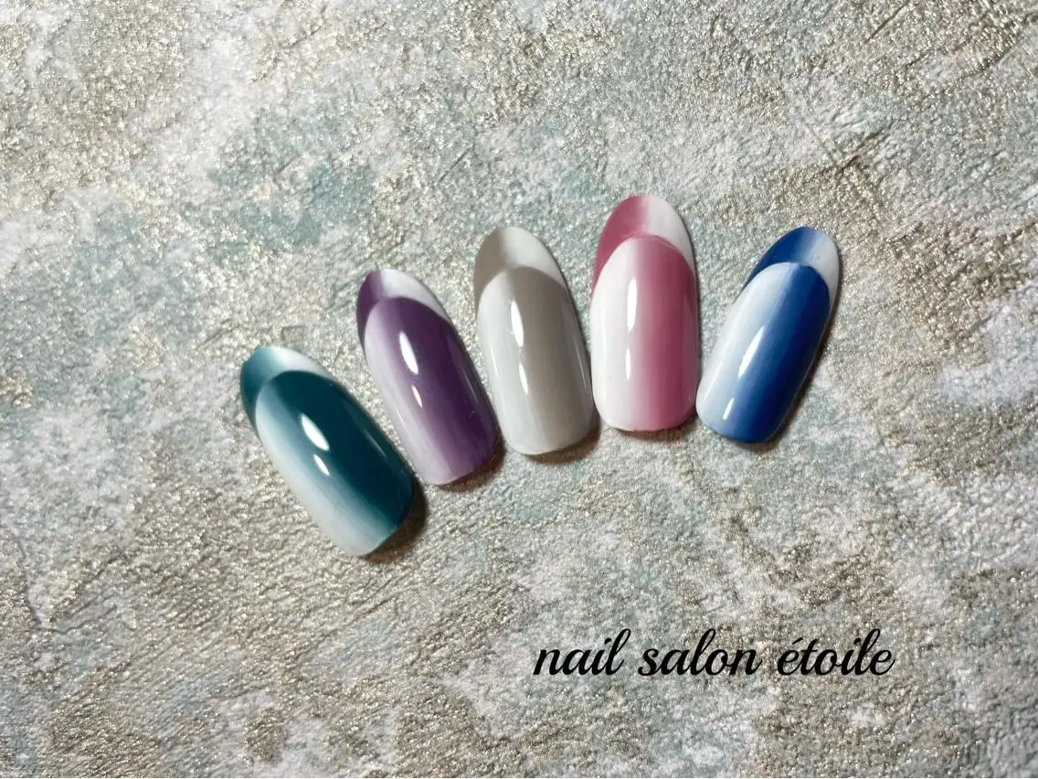 ネイル アートネイル フレンチネイル ジェルネイル オンブレフレンチ ハンドネイル nail salon étoileのネイルデザイン