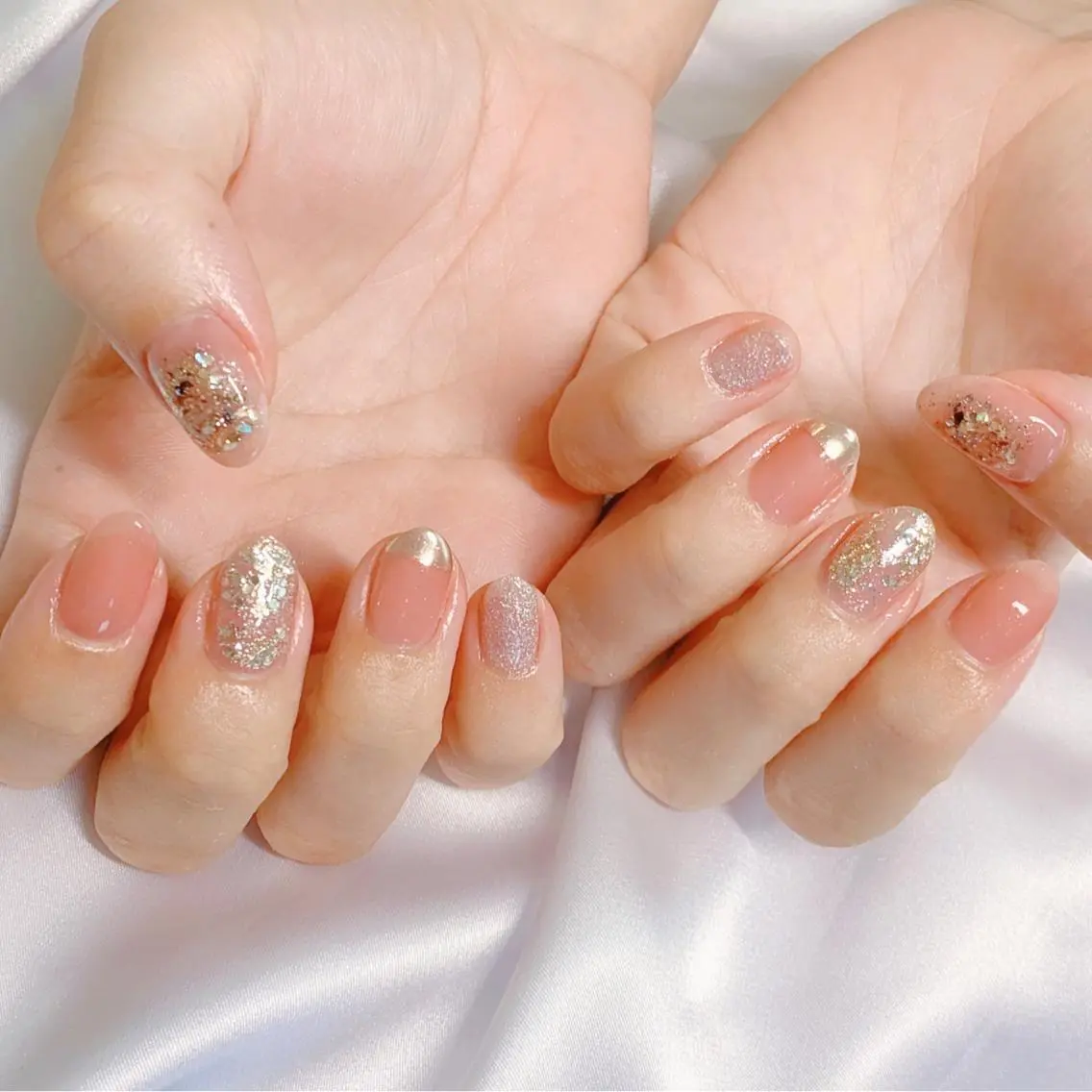 ネイル オーロラネイル フットネイル フレンチネイル ジェルネイル 韓国ネイル ハンドネイル フットネイル 【ENサロン】 Rei💜Nailのネイルデザイン