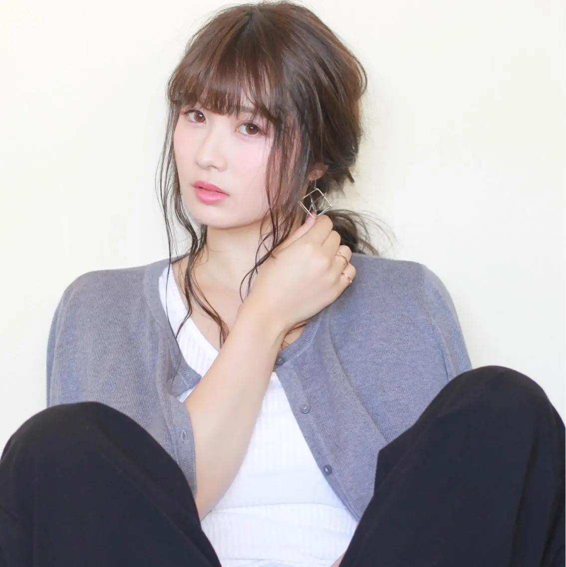 ロング カラー ヘアアレンジ ボブ/顔周りレイヤー carlm:上川美幸のヘアスタイル