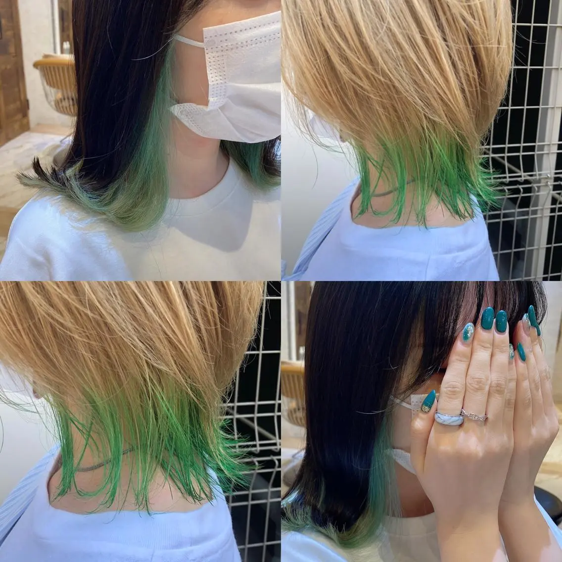 ミディアム ヘアカラー トリートメント ブリーチなしダブル カラー縮毛矯正 下野のヘアスタイル