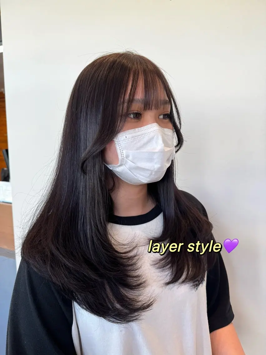 ロング カラー レイヤーカット カット ヘアカラー Rossoうるま/ ♡仲松ラナのヘアスタイル