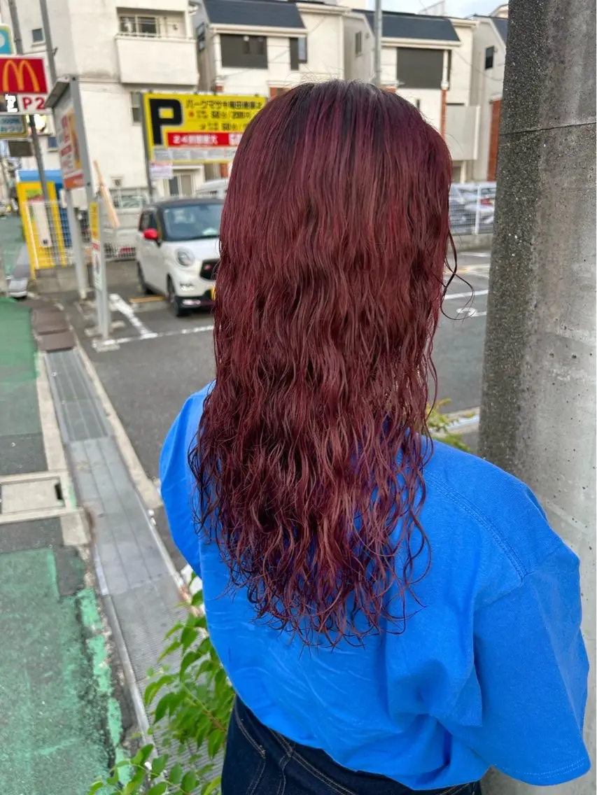 カラー レッドカラー ヘアカラー 三木優花🫧 大人可愛い製造機🫧のヘアスタイル