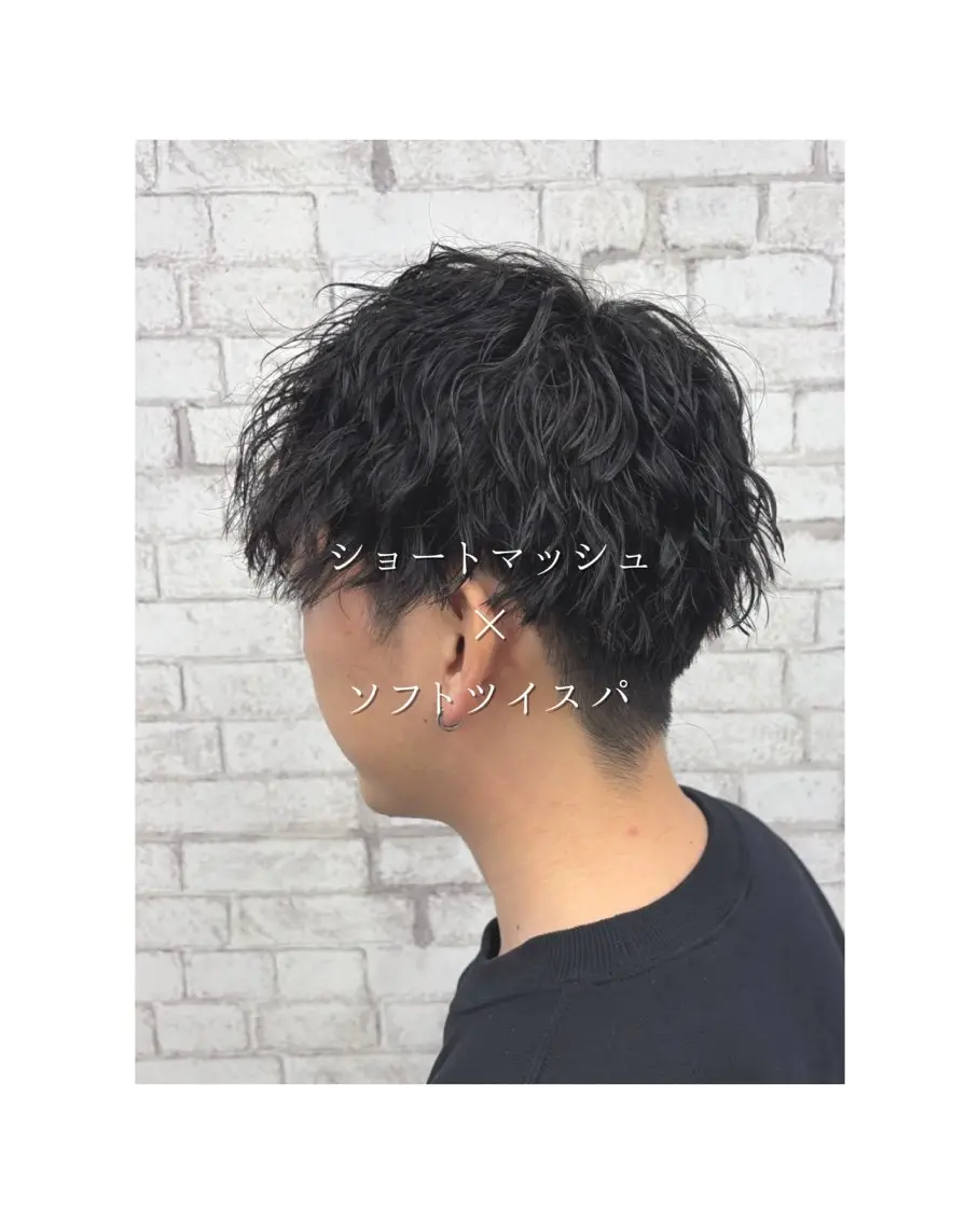 ショート メンズ マッシュ メンズパーマ カット パーマ yuki/白髪ぼかし /ショート特化のヘアスタイル