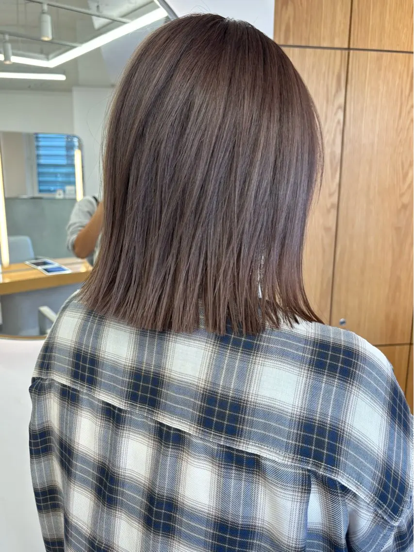 ミディアム カット ヘアカラー トリートメント ボブ/透明感カラー/ 似合わせ🌿高田知那のヘアスタイル