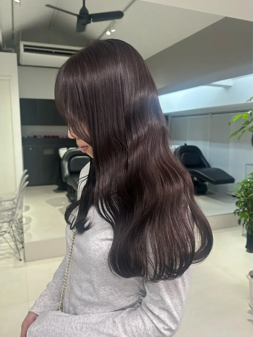 セミロング カラー ブリーチ ブラウンカラー ハイトーンカラー ラベンダーカラー ブリーチなしカラー カット ヘアカラー トリートメント REINA☁️透明感 カラー/ぷつっと♡のヘアスタイル