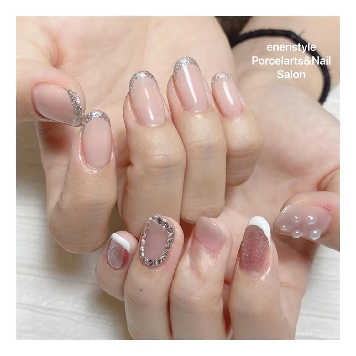 ミディアム ネイル ハンドネイル 🐾enen style 🐾のネイルデザイン