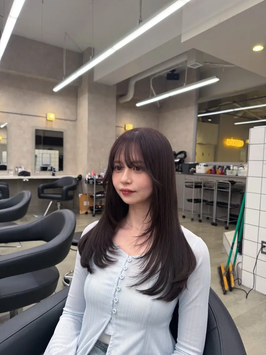セミロング カラー ヘアアレンジ Over hair_ misakiのヘアスタイル