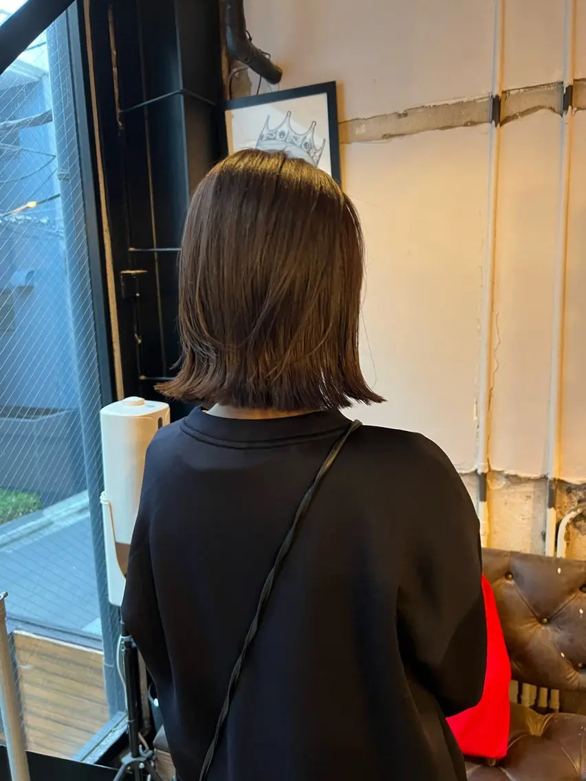 ショート カラー 切りっぱなしボブ ボブ 【完全マンツー 恵比寿】佐藤 翔のヘアスタイル