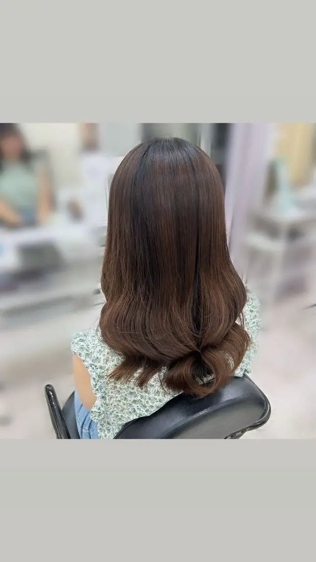 ミディアム ヘアアレンジ トリートメント ツヤ感ワンカラー🎀 NAOのヘアスタイル