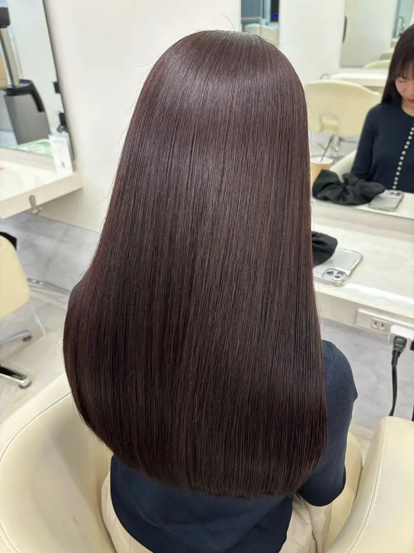 【平日限定】【Premium✨️】艶髪ストレート(縮毛矯正)＋カット✂️＋超音波3stepトリートメントの写真
