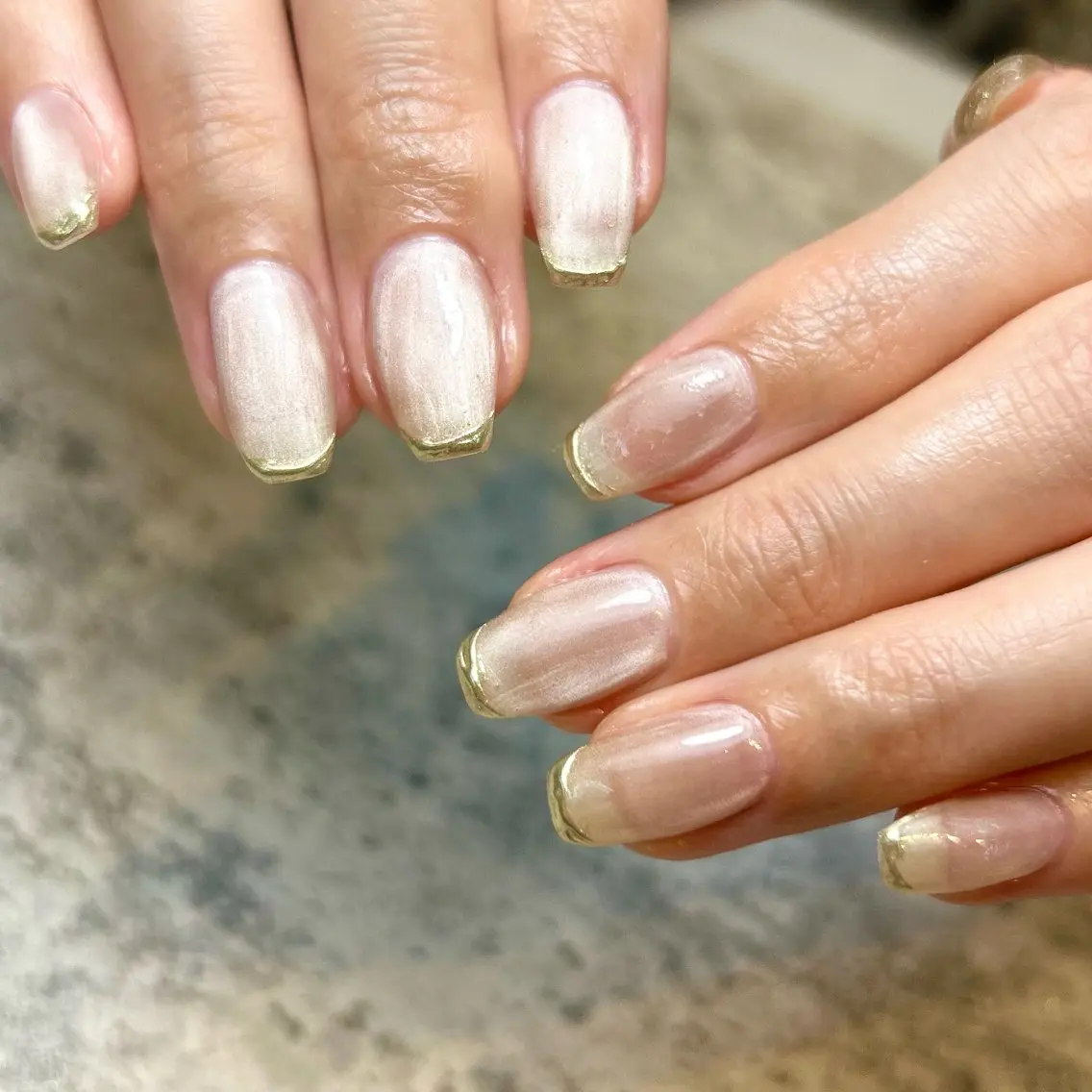 ネイル フレンチネイル ミラーネイル 東十条muumii ネイルまつ毛のネイルデザイン