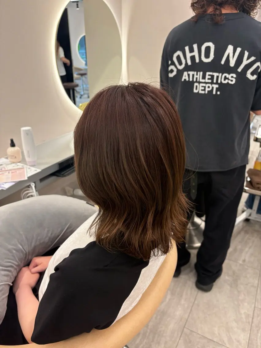 ミディアム 🩵ツヤツヤ透明感 カラーMIYU🩵のヘアスタイル