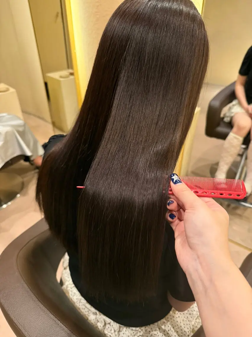 ロング カラー 酸性ストレート coco♡ 韓国hairのヘアスタイル