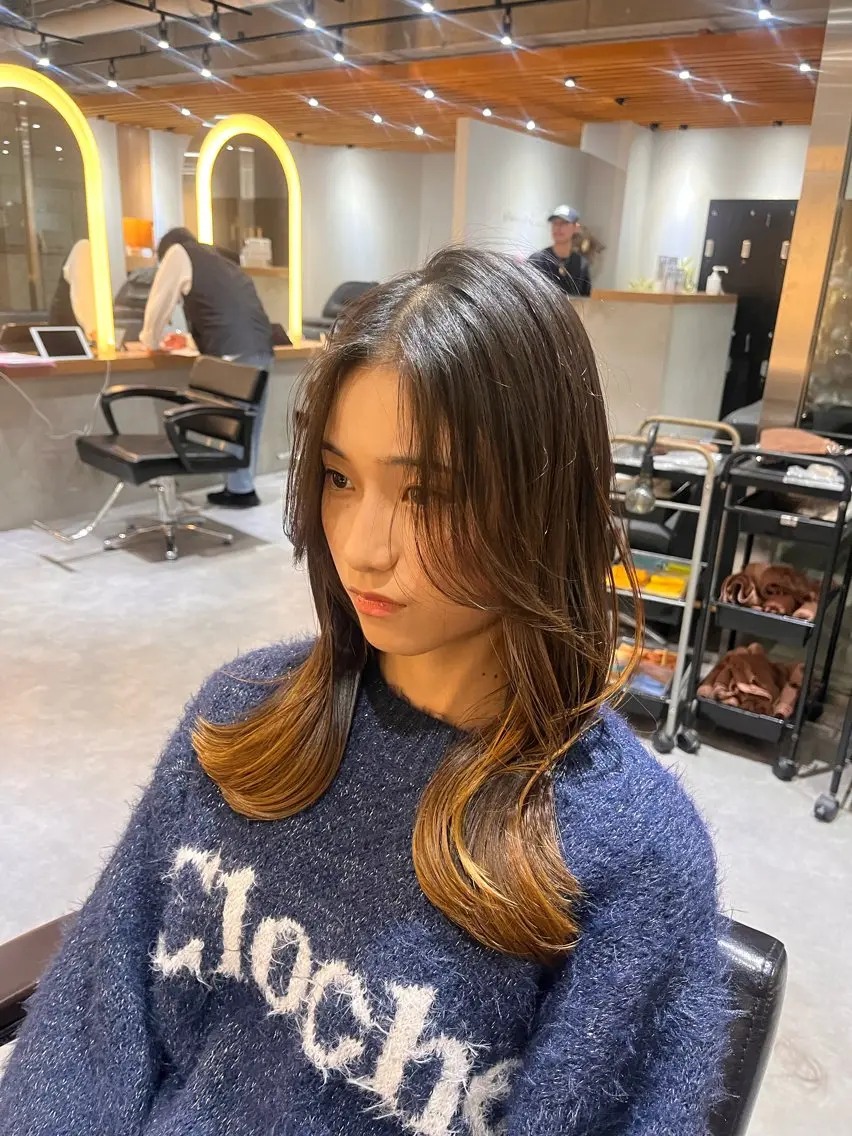 カラー カット ヘアカラー ロングカット/ うる艶カラー/ユイのヘアスタイル