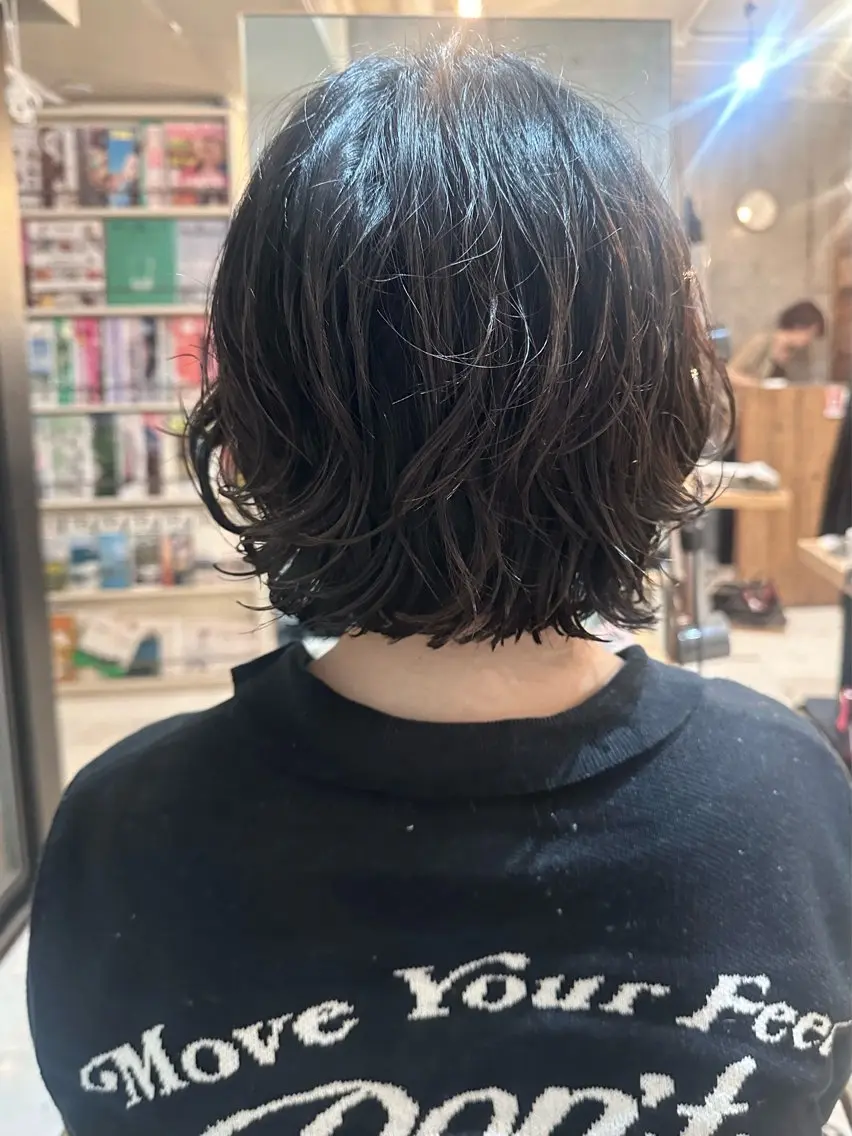 ショート パーマ ボブ レイヤーカット ✂︎岡根 京花✂︎のヘアスタイル