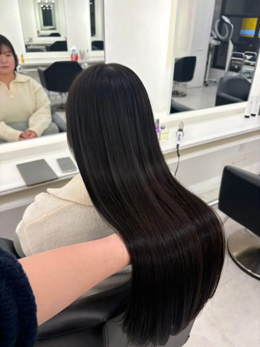 ロング カラー ヘアカラー ParveMix 楠本結菜のヘアスタイル