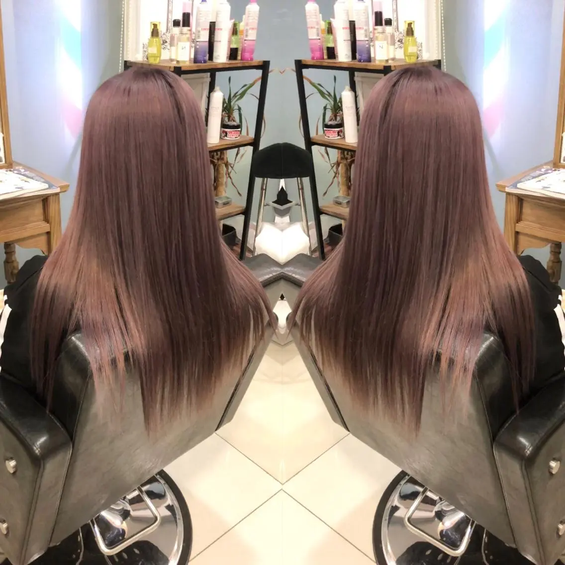 セミロング パープルカラー 得能 雅人のヘアスタイル