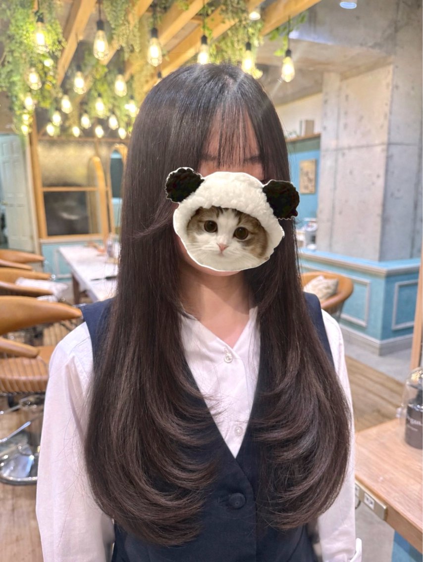 ロング 🩷ワンホン・透明感 カラーはくの🩷のヘアスタイル