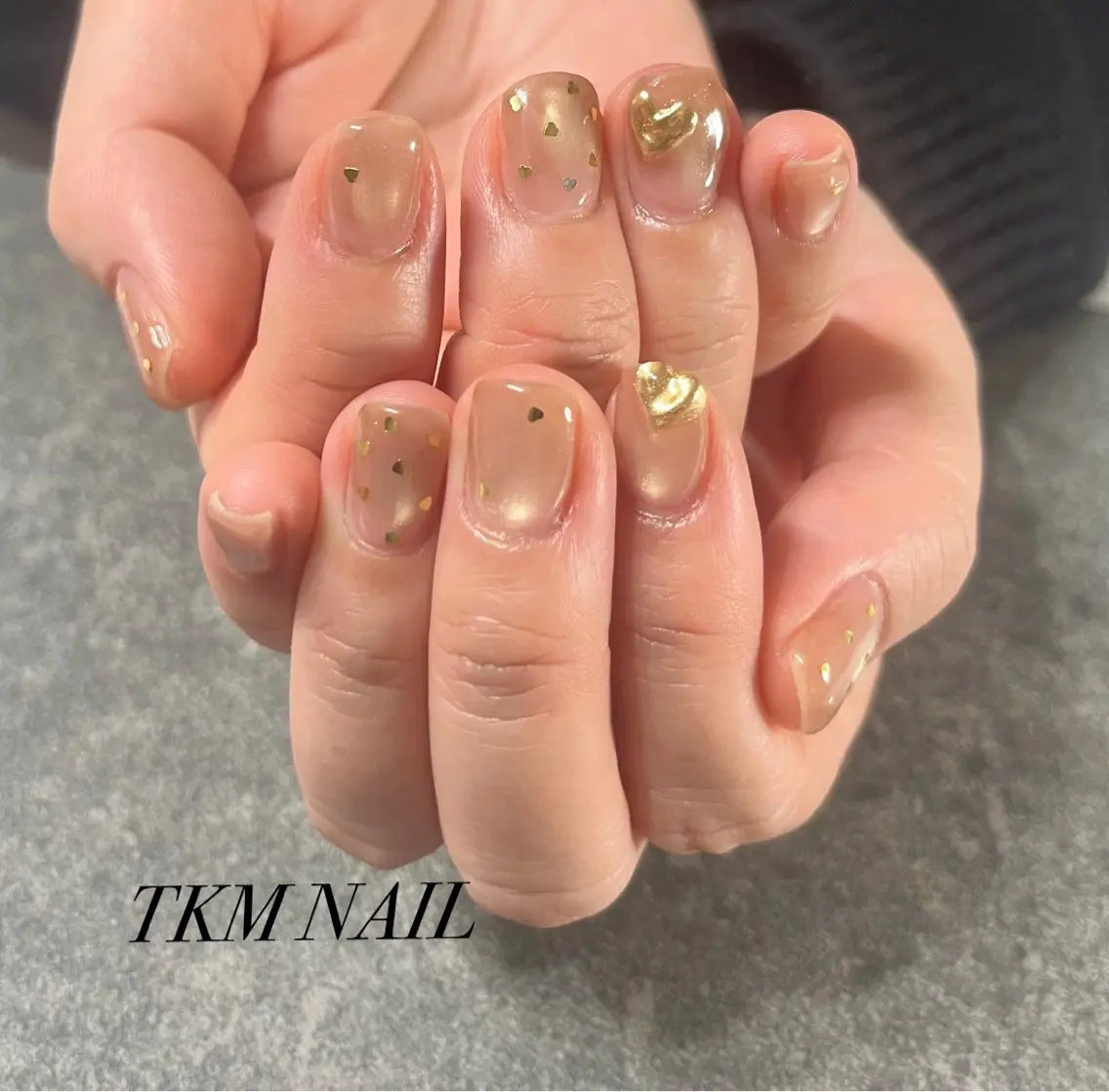 ネイル ハート シンプルネイル ハンドネイル フットネイル ______ TKM  NAILのネイルデザイン