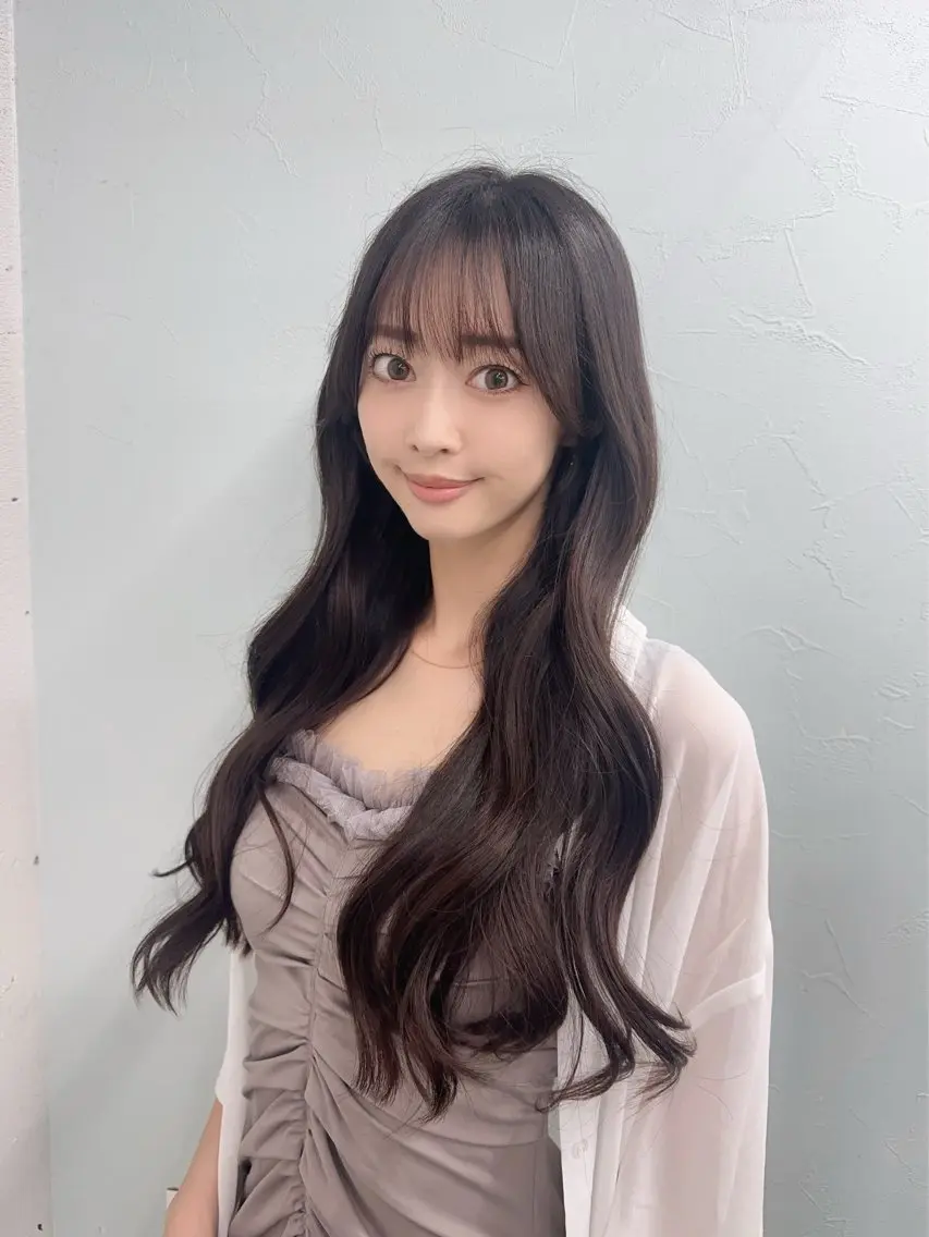 ロング カラー ヨシンモリ 盛れる顔周りカット ♥️韓国ヘア"ちぇるのヘアスタイル