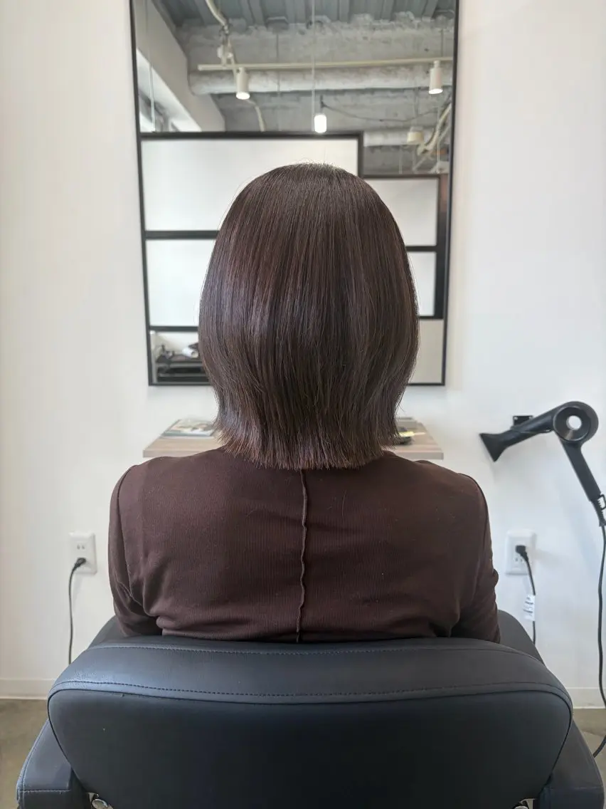 ミディアム ヘアカラー トリートメント ヘッドスパ 菅野 萌愛のヘアスタイル