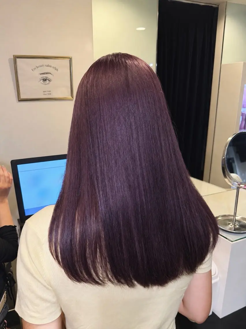 ロング パープルカラー ヘアカラー 🎀momoღブリー チハイトーン🎀のヘアスタイル
