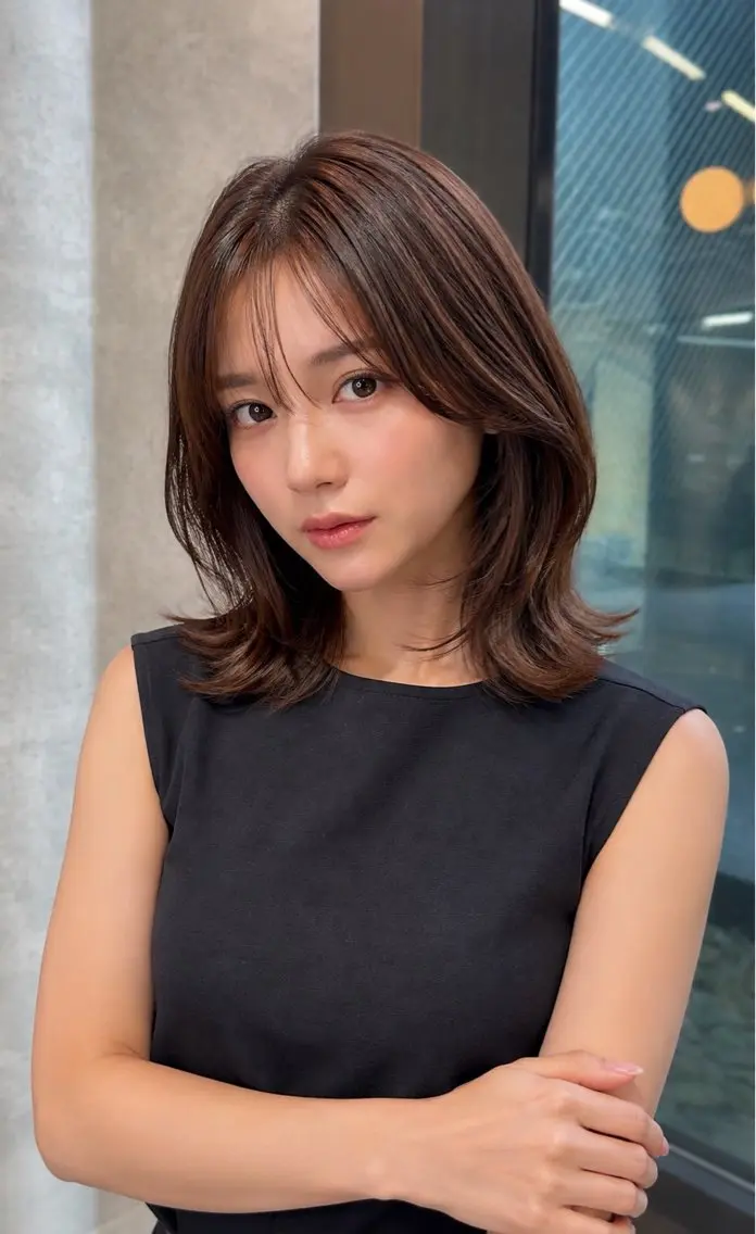 ミディアム 【レイヤーカット】 関根【コテ巻パーマ】のヘアスタイル