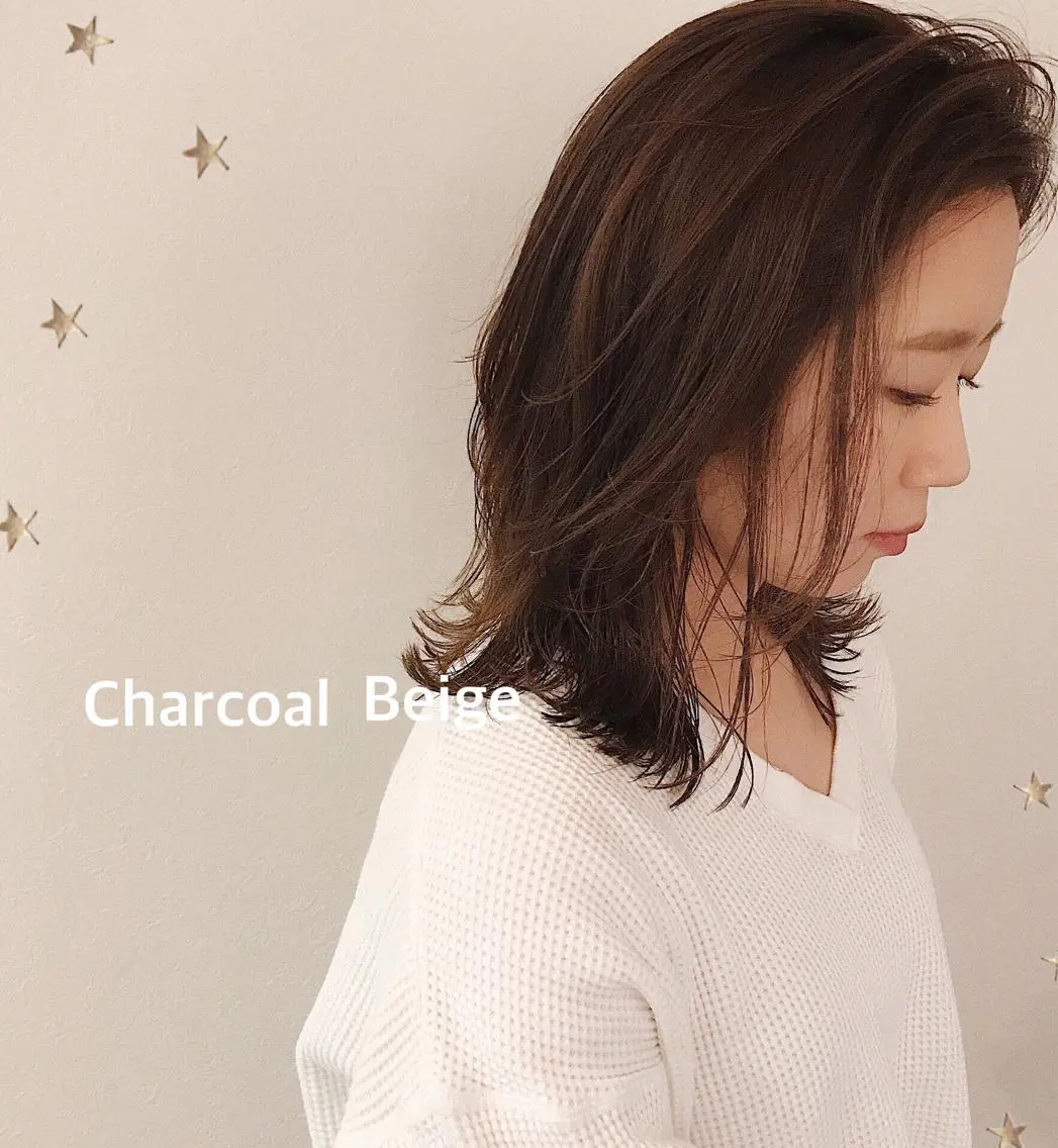 ミディアム カラー カット ヘアカラー 市川 千夏のヘアスタイル