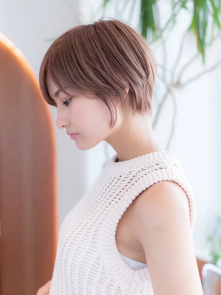 ショート カラー カット ヘアカラー トリートメント 田中航平/渋谷ボブ/ レイヤーボブのヘアスタイル