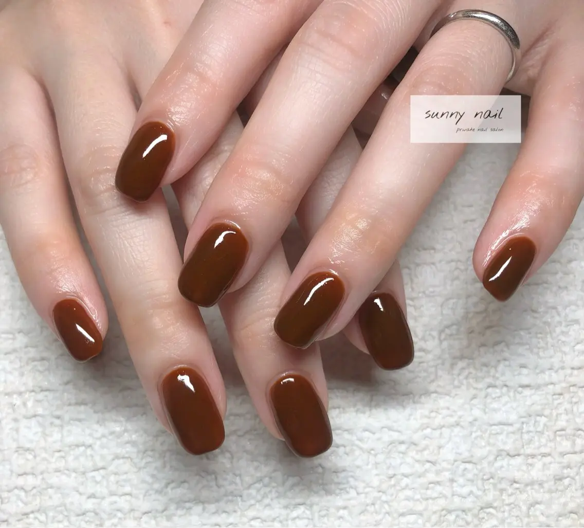 ネイル ブラウン ワンカラーネイル sunny nailのネイルデザイン