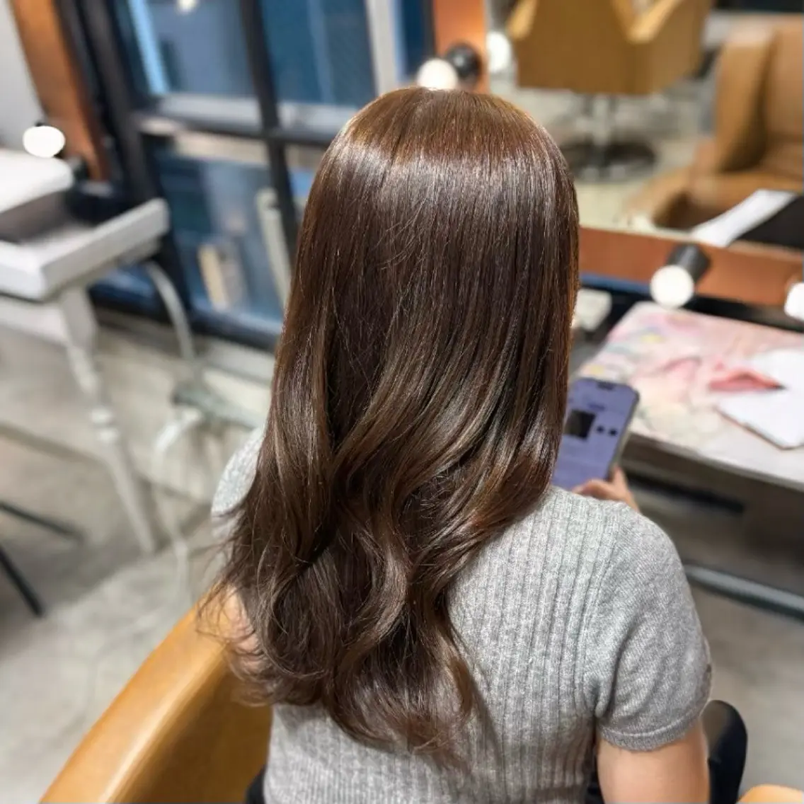 セミロング カラー カット ヘアカラー トリートメント RYU/レイヤー /透明感艶カラーのヘアスタイル