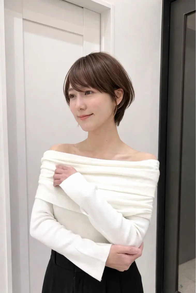 ショート カット ヘアカラー トリートメント 佐藤優晟/カラー/ 癖毛ショート/表参道のヘアスタイル