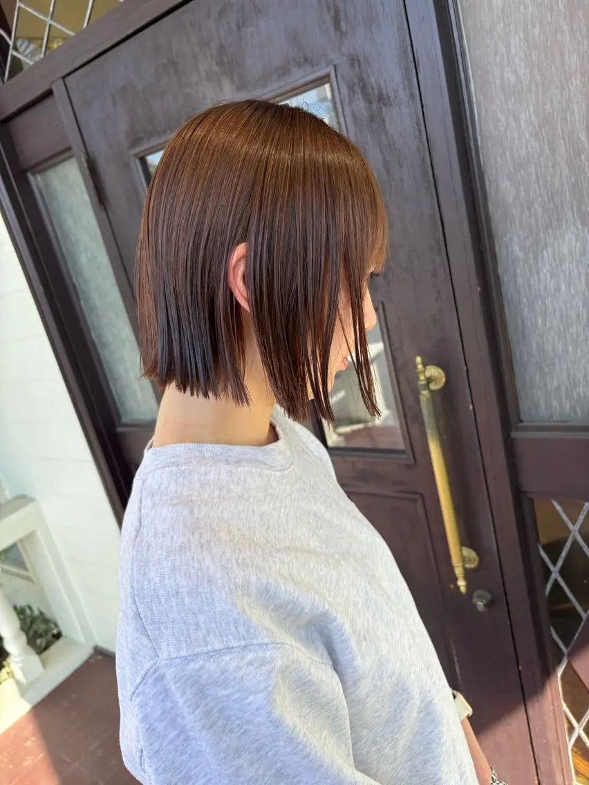 ショート パーマ ボブ 髪質改善 ストレートパーマ カット ヘアカラー 縮毛矯正 トリートメント 江原 彩華のヘアスタイル