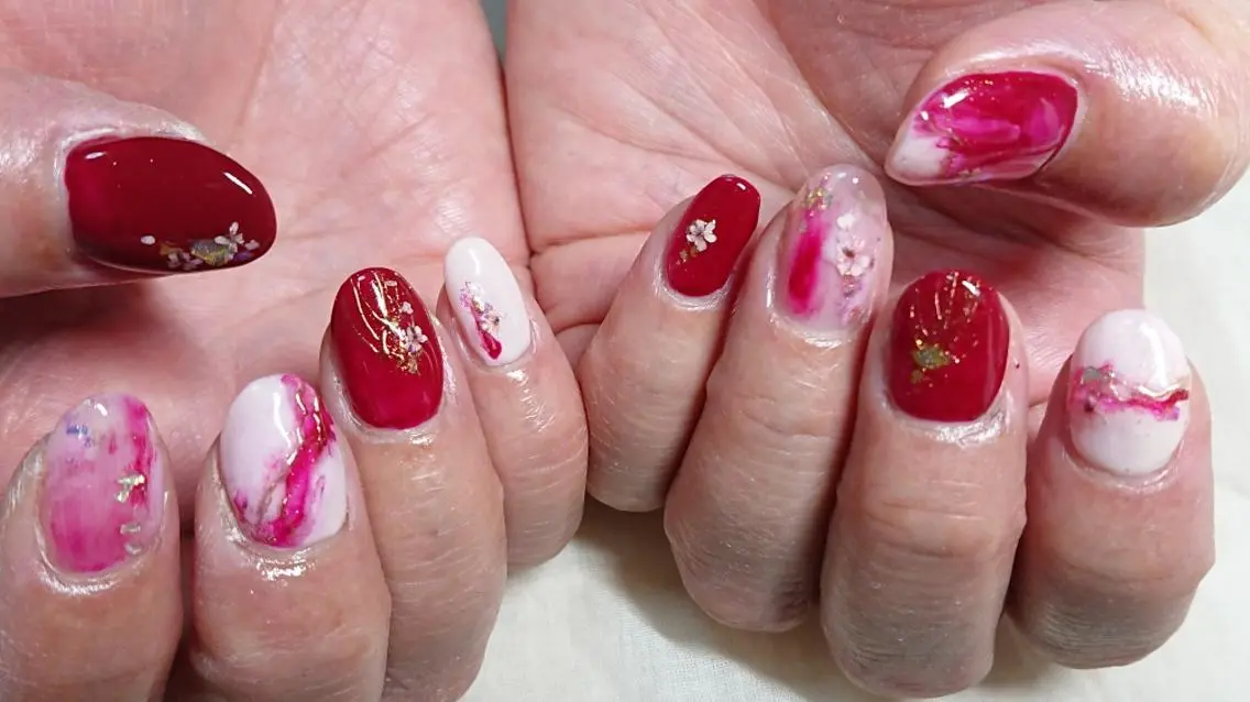 ネイル 春ネイル shellnail さなえのネイルデザイン